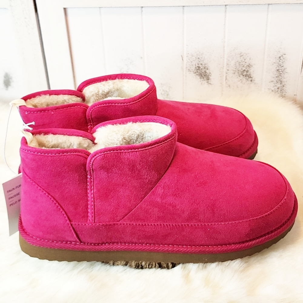 Old Navy Faux Suede Bootie Slippers - Picture 2 of 9